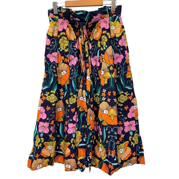 Anthropologie Corey Lynn Calter Skirt Womens Small Kyla Belted Mod Floral Artsy - Picture 3 of 9
